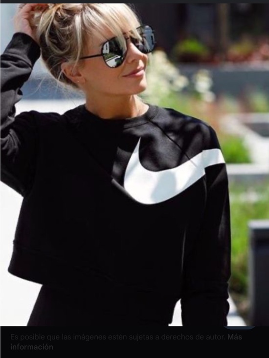 Nike Tops - Nike Women’s Black Cropped Sweatshirt with White Swoosh
